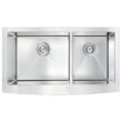 ANZZI ELYSIAN Series Farmhouse Stainless Steel 36 in. 0-Hole Double Bowl Kitchen Sink