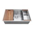Ruvati RVH8300 32 in. Single Bowl Undermount 16-Gauge Stainless Steel Ledge Kitchen Sink with Sliding Accessories