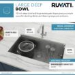 Ruvati RVH8300 32 in. Single Bowl Undermount 16-Gauge Stainless Steel Ledge Kitchen Sink with Sliding Accessories