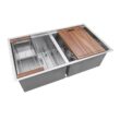 Ruvati RVH8350 16-Gauge Stainless Steel 33 in. 50/50 Double Bowl Undermount Workstation Kitchen Sink with Accessories