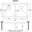Ruvati RVH8350 16-Gauge Stainless Steel 33 in. 50/50 Double Bowl Undermount Workstation Kitchen Sink with Accessories