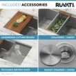 Ruvati RVH8350 16-Gauge Stainless Steel 33 in. 50/50 Double Bowl Undermount Workstation Kitchen Sink with Accessories