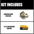 DEWALT DCS570BW205 20V MAX XR Cordless Brushless 7-1/4 in. Circular Saw and (1) 20V MAX XR Premium Lithium-Ion 5.0Ah Battery