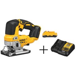 DEWALT  20V MAX XR Cordless Brushless Jigsaw, (1) 20V MAX Compact Lithium-Ion 3.0Ah Battery, and 12V-20V MAX Charger