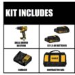 DEWALT ATOMIC 20V MAX Cordless Brushless Compact 1/2 in. Drill/Driver, (2) 20V 1.3Ah Batteries, Charger and Bag