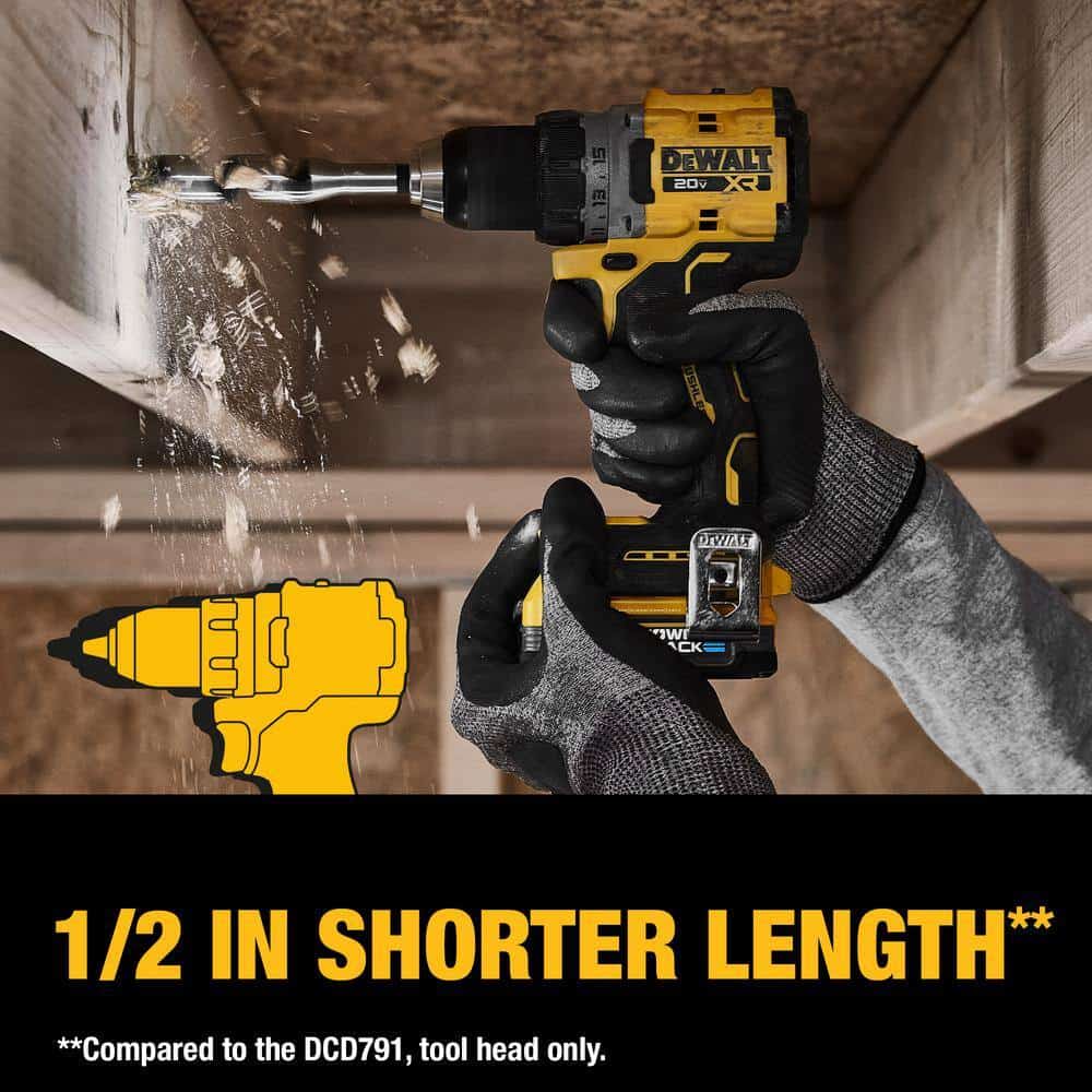 DEWALT DCD800P1WDCS354 20V MAX XR Lithium-Ion Cordless Compact 1/2 in. Drill/Driver Kit with ATOMIC Cordless Brushless Oscillating Multi-Tool DEWALT DCD800P1WDCS354 20V MAX XR Lithium-Ion Cordless Compact 1/2 in. Drill/Driver Kit with ATOMIC Cordless Brushless Oscillating Multi-Tool - Image 10
