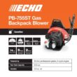 ECHO PB-755ST 233 MPH 651 CFM 63.3cc Gas 2-Stroke Cycle Backpack Leaf Blower with Tube Throttle ECHO PB-755ST 233 MPH 651 CFM 63.3cc Gas 2-Stroke Cycle Backpack Leaf Blower with Tube Throttle