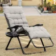 Outsunny Padded Zero Gravity Chair Folding Recliner Chair Patio Lounger with Cup Holder Adjustable Backrest Removable Cushion for Outdoor Patio Deck and Poolside Grey