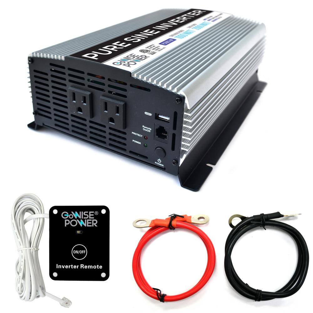 GoWISE USA PS1002 1,000-Watt Continuous/2,000-Watt Peak Pure Sine Wave Inverter GoWISE USA PS1002 1,000-Watt Continuous/2,000-Watt Peak Pure Sine Wave Inverter - Image 3