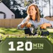 Green Machine GMHT6200 62V Brushless 25in. Cordless Battery Push start Hedge Trimmer with Rotating Handle and 2.5 Ah Batter and Rapid Charger