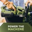 Green Machine GMHT6200 62V Brushless 25in. Cordless Battery Push start Hedge Trimmer with Rotating Handle and 2.5 Ah Batter and Rapid Charger