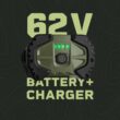 Green Machine GMHT6200 62V Brushless 25in. Cordless Battery Push start Hedge Trimmer with Rotating Handle and 2.5 Ah Batter and Rapid Charger