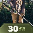 Green Machine GMST6200-A 62V Cordless Battery 16in. String Trimmer Cut Swath Brushless Motor with Auto-wind spool and 2.5 Ah Battery and Charger