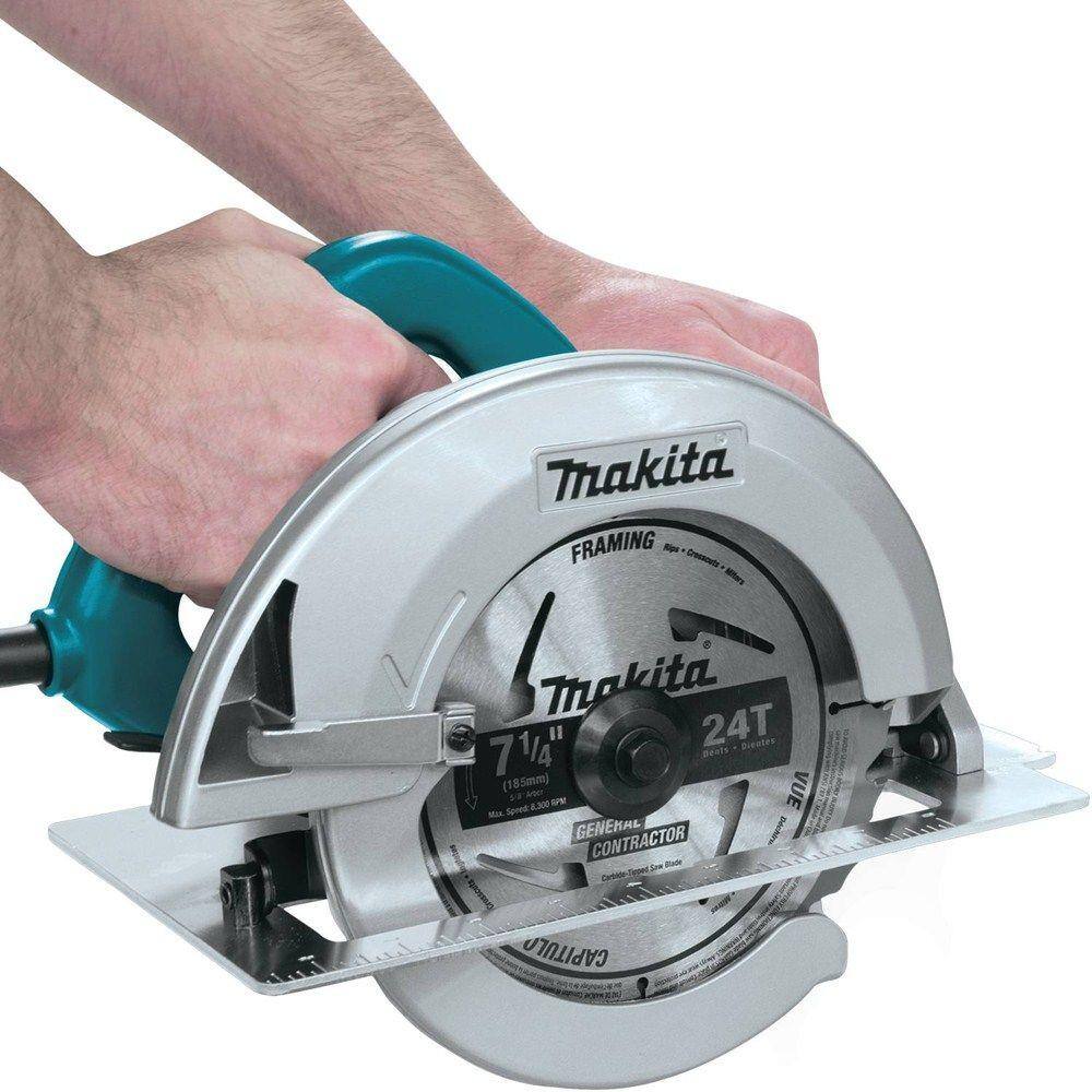 Makita 5007F 7-1/4 in. 15 Amp Corded Circular Saw with Dust Port 2 LED Lights 24T Carbide Blade Makita 5007F 7-1/4 in. 15 Amp Corded Circular Saw with Dust Port 2 LED Lights 24T Carbide Blade - Image 6