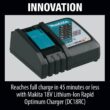 Makita BL1850BDC2XAG04 18-Volt LXT Battery and Rapid Optimum Charger Starter Pack (5.0Ah) with bonus 18V LXT Brushless Cut-Off/Angle Grinder