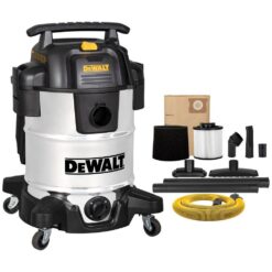 DEWALT DXV10SB 10 Gal. Stainless Steel Wet/Dry Vacuum with Hose Accessories and Accessory Bag