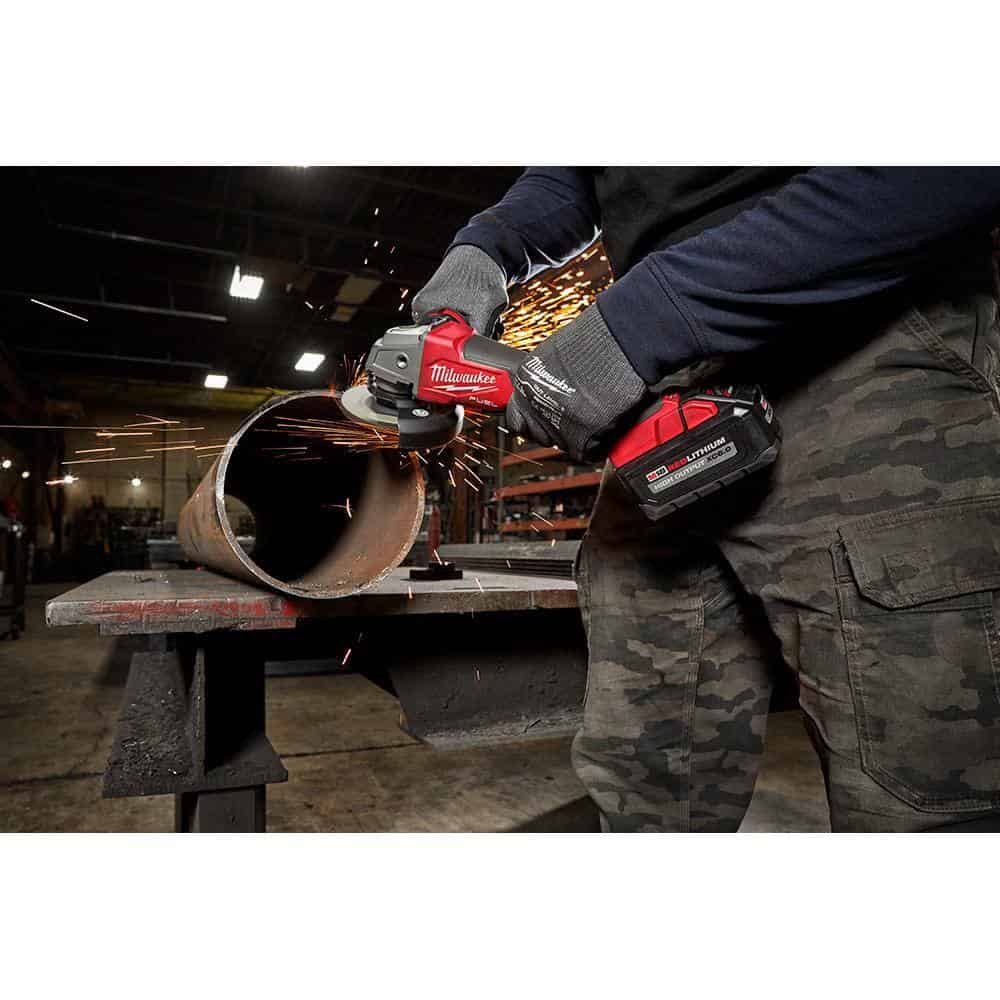 Milwaukee 2880-20-48-11-1850 M18 FUEL 18V Lithium-Ion Brushless Cordless 4-1/2 in. ./5 in. Grinder with Paddle Switch with (1) 5.0 Ah Battery Milwaukee 2880-20-48-11-1850 M18 FUEL 18V Lithium-Ion Brushless Cordless 4-1/2 in. ./5 in. Grinder with Paddle Switch with (1) 5.0 Ah Battery - Image 5