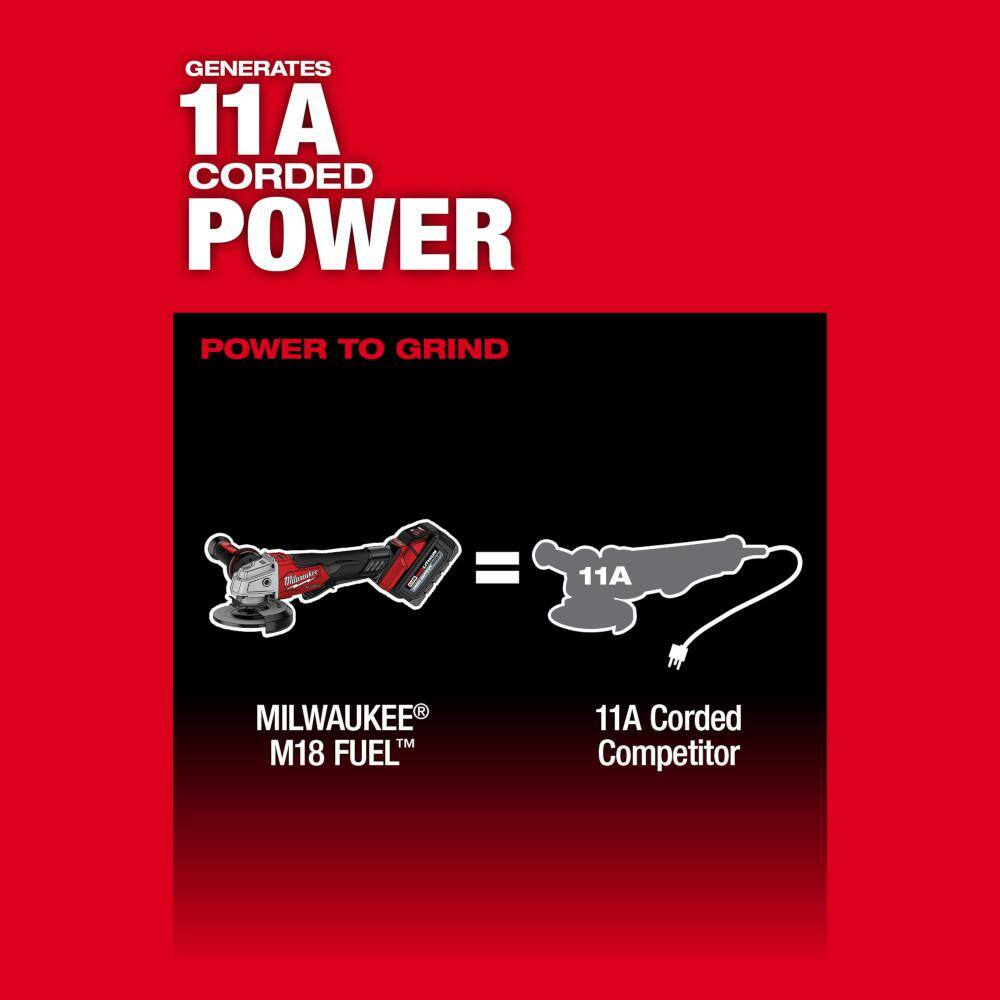 Milwaukee 2880-20-48-11-1850 M18 FUEL 18V Lithium-Ion Brushless Cordless 4-1/2 in. ./5 in. Grinder with Paddle Switch with (1) 5.0 Ah Battery Milwaukee 2880-20-48-11-1850 M18 FUEL 18V Lithium-Ion Brushless Cordless 4-1/2 in. ./5 in. Grinder with Paddle Switch with (1) 5.0 Ah Battery - Image 13