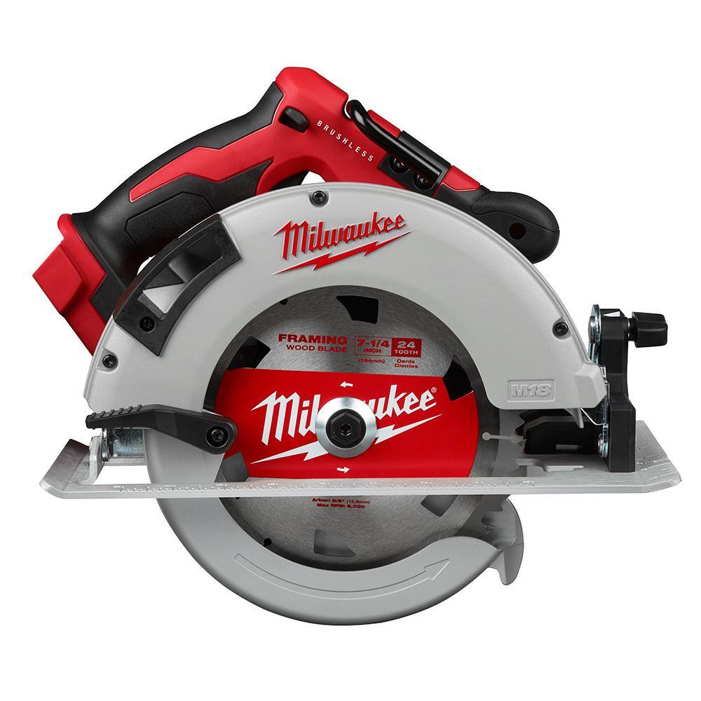 Milwaukee 2992-22-48-11-1850 M18 18-Volt Lithium-Ion Brushless Cordless Hammer Drill/Circular Saw Combo Kit (2-Tool) w/2 4.0 & 1 5.0 Ah Batteries Milwaukee 2992-22-48-11-1850 M18 18-Volt Lithium-Ion Brushless Cordless Hammer Drill/Circular Saw Combo Kit (2-Tool) w/2 4.0 & 1 5.0 Ah Batteries - Image 4
