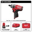Milwaukee 2402-22 M12 FUEL 12V Lithium-Ion Brushless Cordless 1/4 in. Hex 2-Speed Screwdriver Kit W/(2) 2.0h Batteries & Bag