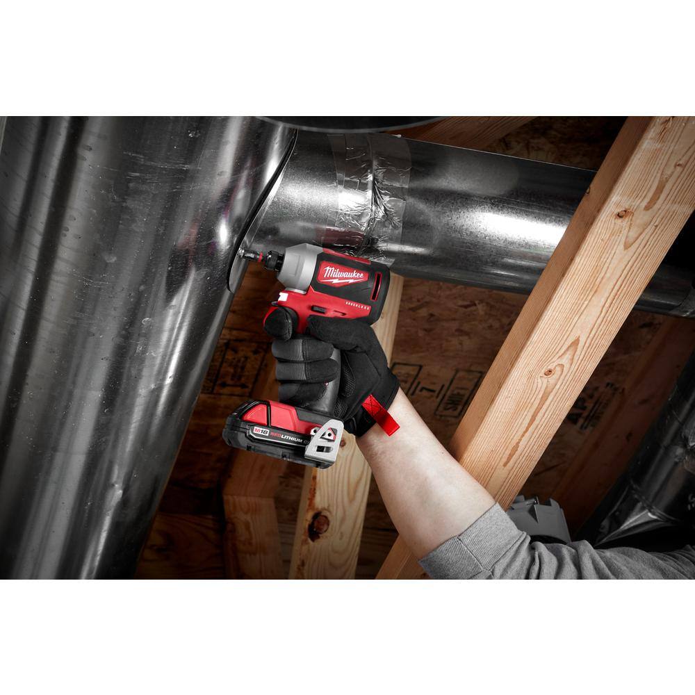 Milwaukee 2850-22CT-48-11-1862 M18 18V Lithium-Ion Brushless Cordless 1/4 in. Impact Driver Kit with Two 2.0 Ah and Two 6.0Ah Batteries Milwaukee 2850-22CT-48-11-1862 M18 18V Lithium-Ion Brushless Cordless 1/4 in. Impact Driver Kit with Two 2.0 Ah and Two 6.0Ah Batteries - Image 9