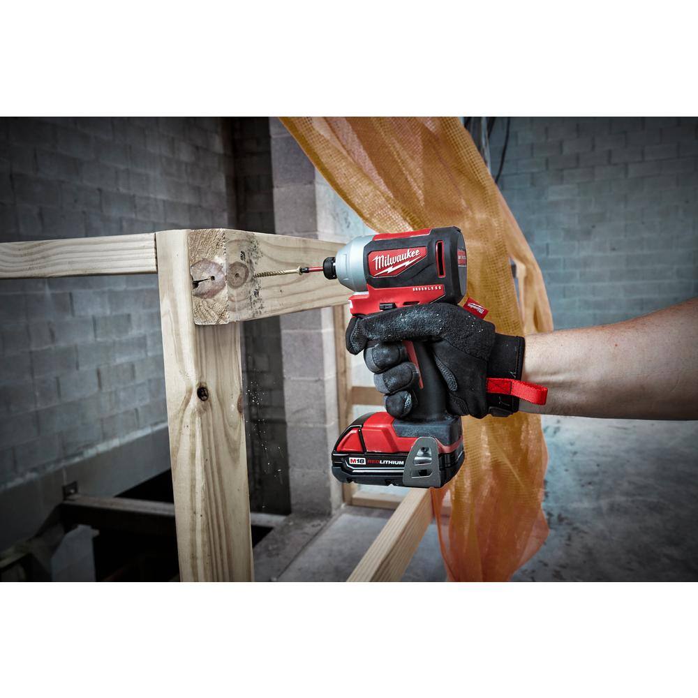 Milwaukee 2850-22CT-48-11-1862 M18 18V Lithium-Ion Brushless Cordless 1/4 in. Impact Driver Kit with Two 2.0 Ah and Two 6.0Ah Batteries Milwaukee 2850-22CT-48-11-1862 M18 18V Lithium-Ion Brushless Cordless 1/4 in. Impact Driver Kit with Two 2.0 Ah and Two 6.0Ah Batteries - Image 8