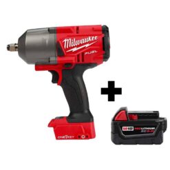 Milwaukee  M18 FUEL ONE-KEY 18V Lithium-Ion Brushless Cordless 1/2 in. Impact Wrench w/ Friction Ring, M18 5.0 Ah Battery