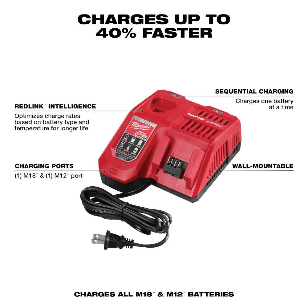 Milwaukee 48-59-1880 M18 18-Volt Lithium-Ion HIGH OUTPUT Starter Kit with XC 8.0Ah Battery and Rapid Charger Milwaukee 48-59-1880 M18 18-Volt Lithium-Ion HIGH OUTPUT Starter Kit with XC 8.0Ah Battery and Rapid Charger - Image 7