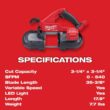Milwaukee 2829-22 M18 FUEL 18V Lithium-Ion Brushless Cordless Compact Bandsaw Kit with Two 3.0 Ah High Output Batteries
