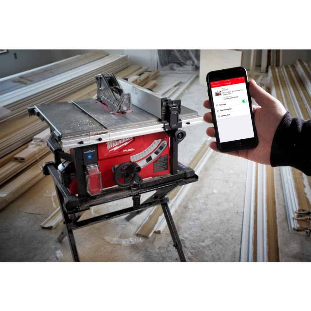 Milwaukee 2736-21HD M18 FUEL ONE-KEY 18- volt Lithium-Ion Brushless Cordless 8-1/4 in. Table Saw Kit W/(1) 12.0Ah Battery & Rapid Charger Milwaukee 2736-21HD M18 FUEL ONE-KEY 18- volt Lithium-Ion Brushless Cordless 8-1/4 in. Table Saw Kit W/(1) 12.0Ah Battery & Rapid Charger - Image 9
