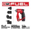 Milwaukee 2505-22-2540-20 M12 FUEL 12V Cordless 4-in-1 Installation 3/8 in. Drill Driver Kit with M12 23-Gauge Lithium-Ion Cordless Pin Nailer