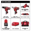 Milwaukee 2497-24 M12 12V Lithium-Ion Cordless Combo Tool Kit (4-Tool) with (3) 1.5Ah Batteries, (1) Charger, (1) Tool Bag