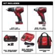 Milwaukee 2691-22 M18 18V Lithium-Ion Cordless Drill Driver/Impact Driver Combo Kit (2-Tool) W/ Two 1.5Ah Batteries, Charger Tool Bag