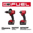 Milwaukee 3697-22 M18 FUEL 18V Lithium-Ion Brushless Cordless Hammer Drill and Impact Driver Combo Kit (2-Tool) with 2 Batteries