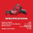 Milwaukee M12 FUEL 12V Lithium-Ion Brushless Cordless HACKZALL Reciprocating Saw Kit W/M12 Rocket Stand Light