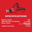 Milwaukee 2625-20-48-11-1850-48-11-1850 M18 18V Lithium-Ion Cordless HACKZALL Reciprocating Saw with (2) M18 5.0 Ah Batteries