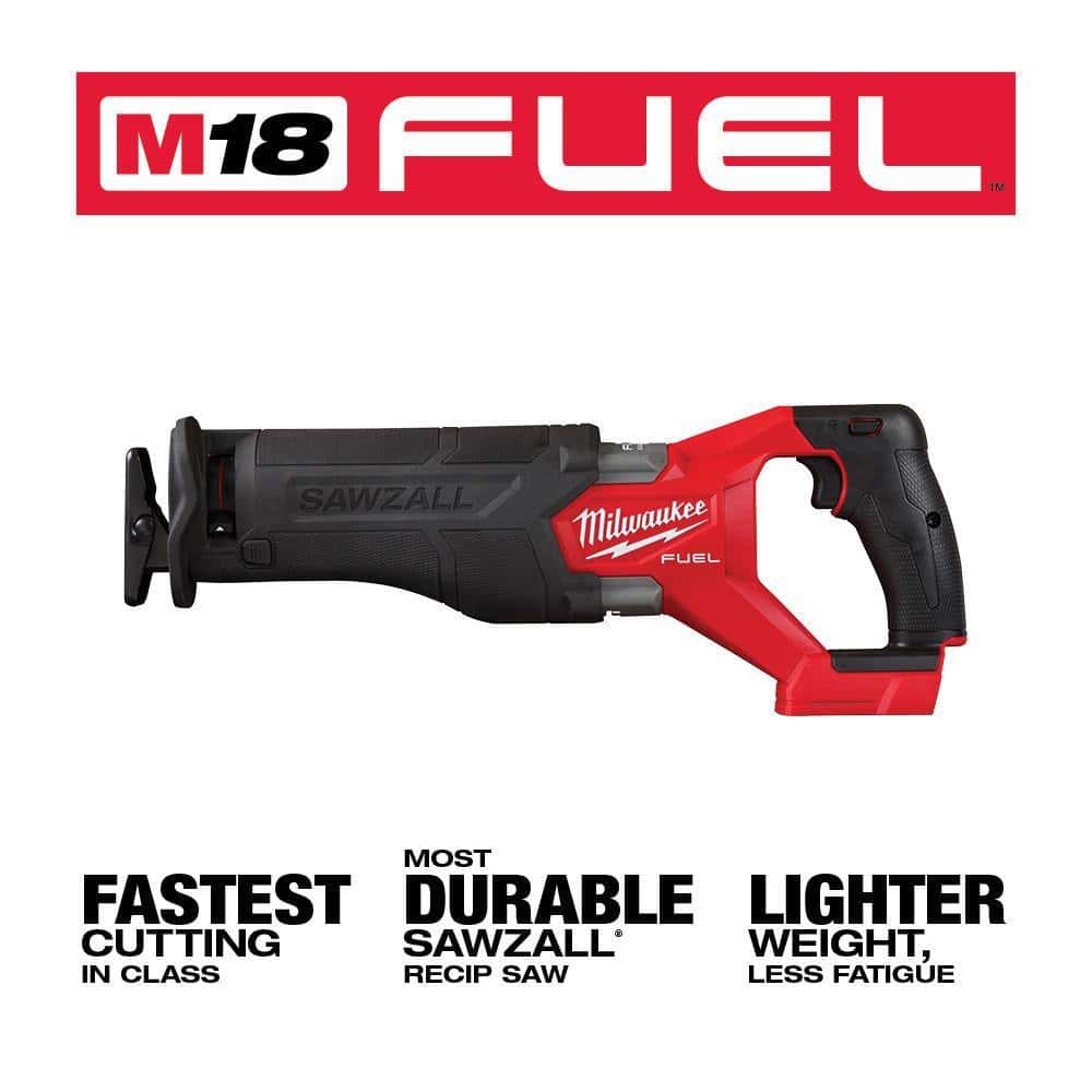 Milwaukee 2821-20-2880-20 M18 FUEL GEN-2 18V Lithium-Ion Brushless Cordless SAWZALL Reciprocating Saw W/M18 FUEL 4-1/2 in. Grinder Milwaukee 2821-20-2880-20 M18 FUEL GEN-2 18V Lithium-Ion Brushless Cordless SAWZALL Reciprocating Saw W/M18 FUEL 4-1/2 in. Grinder - Image 3