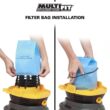 MULTI FIT VF2000D Replacement Bag Filters with Band for Select Husky, Stinger and Bucket Head Wet Dry Vacs (36-Pack)