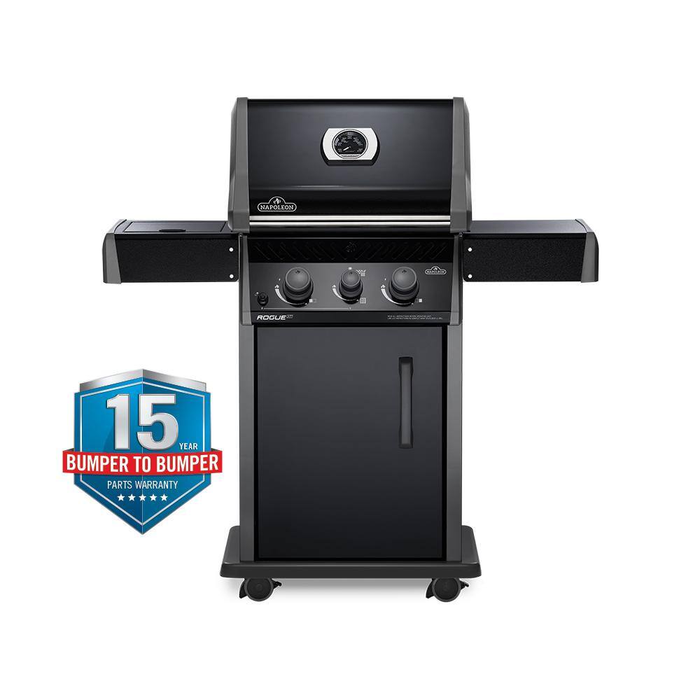 NAPOLEON 1005232698 Rogue 2-Burner Propane Gas Grill with Range Side Burner in Black NAPOLEON 1005232698 Rogue 2-Burner Propane Gas Grill with Range Side Burner in Black