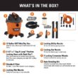 RIDGID HD1200A 12 Gallon 5.0 Peak HP NXT Wet/Dry Shop Vacuum with Filter, Locking Hose, Accessories and Premium Car Cleaning Kit