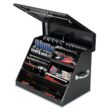 Montezuma 27 in. W x 18 in. D Portable Triangle Top Tool Chest for Sockets, Wrenches and Screwdrivers in Black Powder Coat