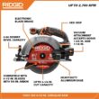 RIDGID R8655KN-AC612N 18V Cordless 6 1/2 in. Circular Saw Kit with (1) 4.0 Ah Battery and Charger with Extra 6-1/2 in. Circular Saw Blade