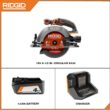 RIDGID R8655KN 18V Cordless 6-1/2 in. Circular Saw Kit with (1) 4.0 Ah Battery and Charger