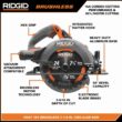 RIDGID R8657KN 18V Brushless Cordless 7-1/4 in. Circular Saw Kit with 4.0 Ah MAX Output Battery and Charger
