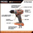 RIDGID R8711K 18V SubCompact Brushless 1/2 in. Hammer Drill Kit with (2) 2.0 Ah Batteries, Charger, and Bag