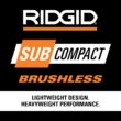RIDGID R8711K 18V SubCompact Brushless 1/2 in. Hammer Drill Kit with (2) 2.0 Ah Batteries, Charger, and Bag