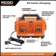 RIDGID 18V 6-Port Sequential Charger
