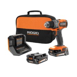 RIDGID 18V SubCompact Brushless Cordless Drill/Driver Kit - 1/2 in., (2) 2.0 Ah Batteries, Charger, Tool Bag