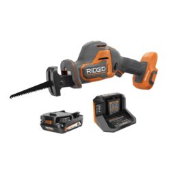 RIDGID R8648KN 18V SubCompact Cordless Reciprocating Saw Kit - Brushless, One-Handed, 2.0 Ah Battery, Charger