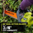 RYOBI P2690 ONE+ 18V 22 in. Lithium-Ion Cordless Hedge Trimmer with 2.0 Ah Battery and Charger